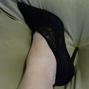 Zara Black lace 4" stilettos sz 36